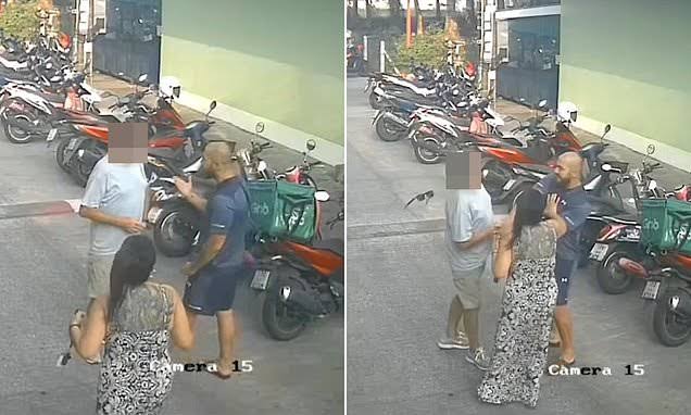 CCTV captures moment man is k!lled with single karate chop after crashing scooter into tourist